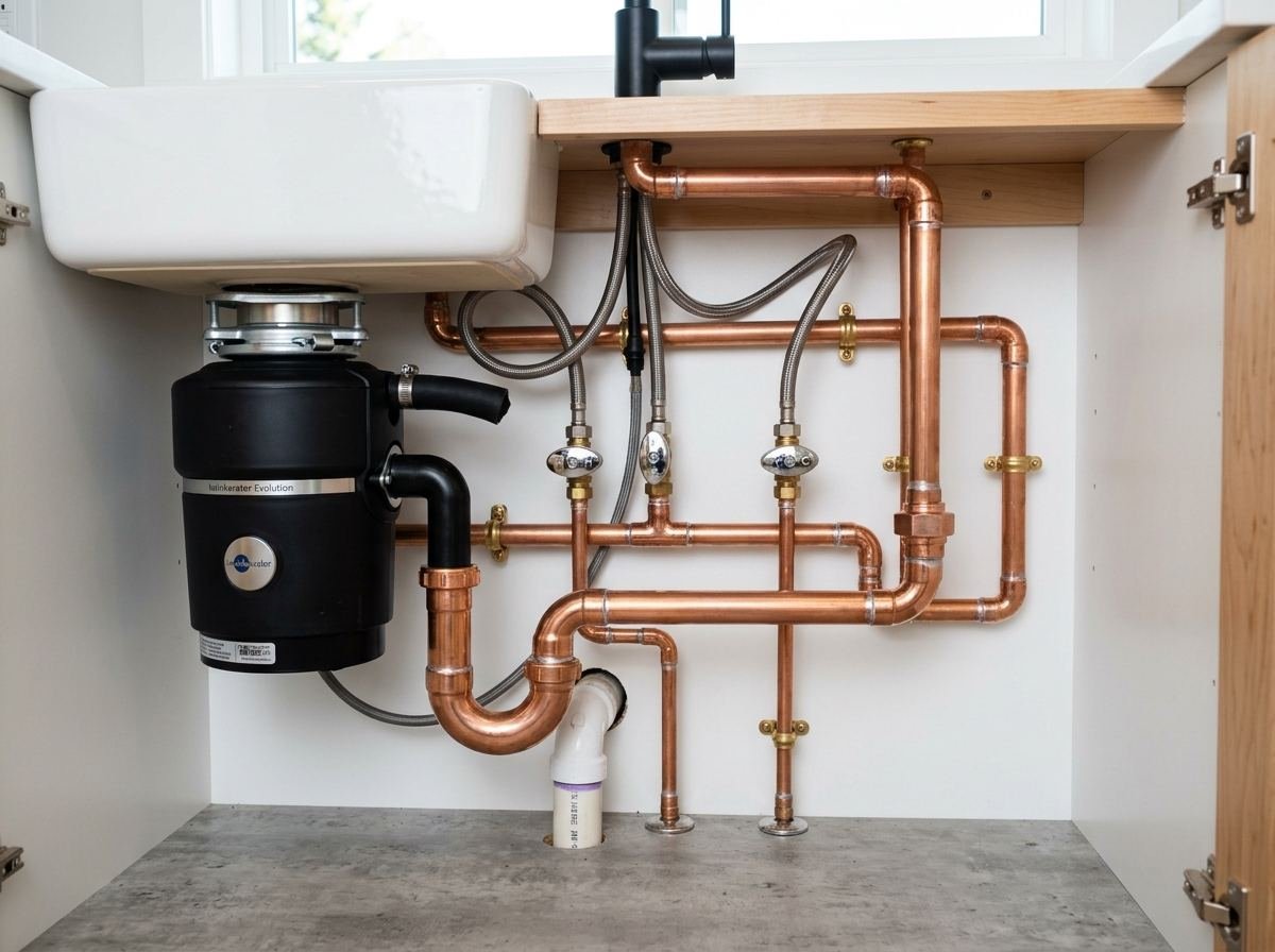 After professional copper pipe plumbing repair